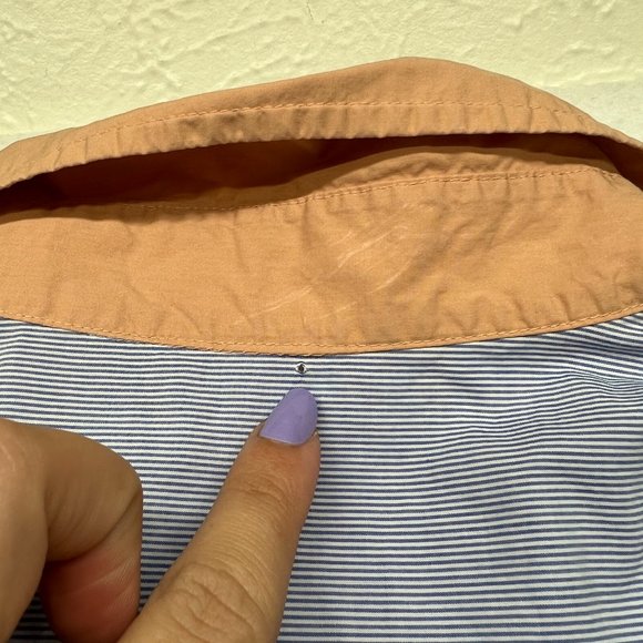 J. Crew | Pinstripe Tunic with Pockets and Tan Accents Long Sleeve Size XS - Picture 13 of 14